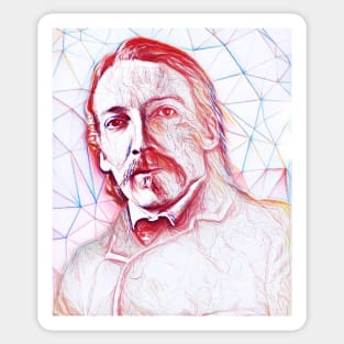 Robert Louis Stevenson Portrait | Robert Louis Stevenson Artwork Line Art Sticker